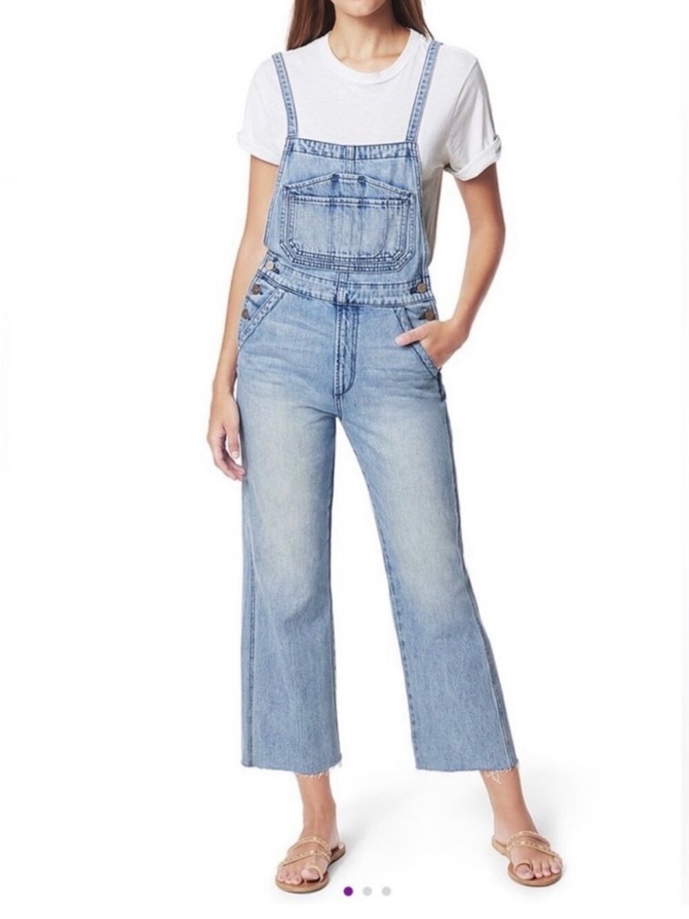 Joe's Jeans Raw Hem Denim Overalls Size S (26/27)
